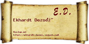 Ekhardt Dezső névjegykártya