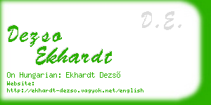 dezso ekhardt business card